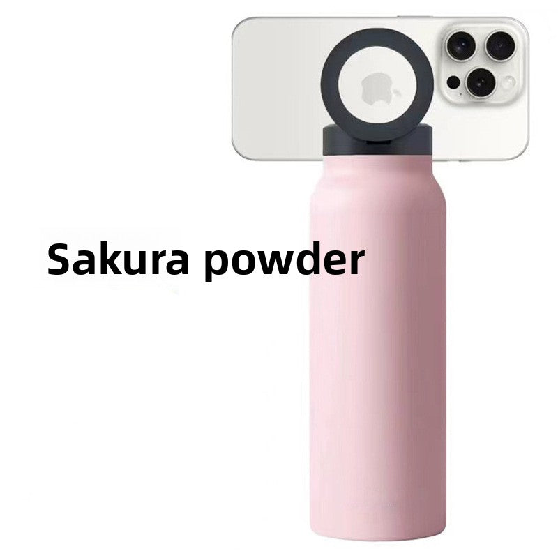 Magnetic Insulated Water Bottle with Phone Holder MouZYuan