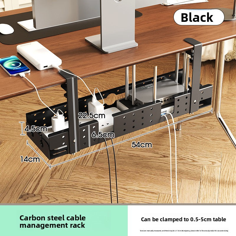 Drill-free under-desk cable organizer amah.sa
