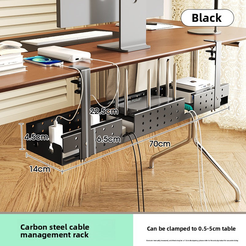 Drill-free under-desk cable organizer amah.sa