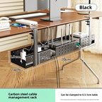 Drill-free under-desk cable organizer amah.sa