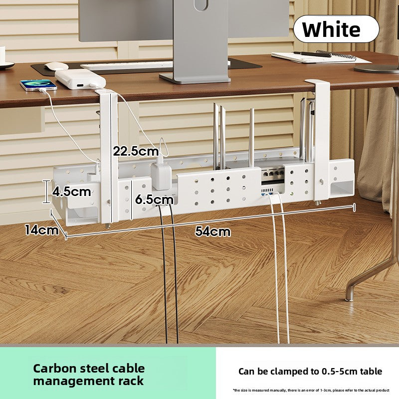 Drill-free under-desk cable organizer amah.sa