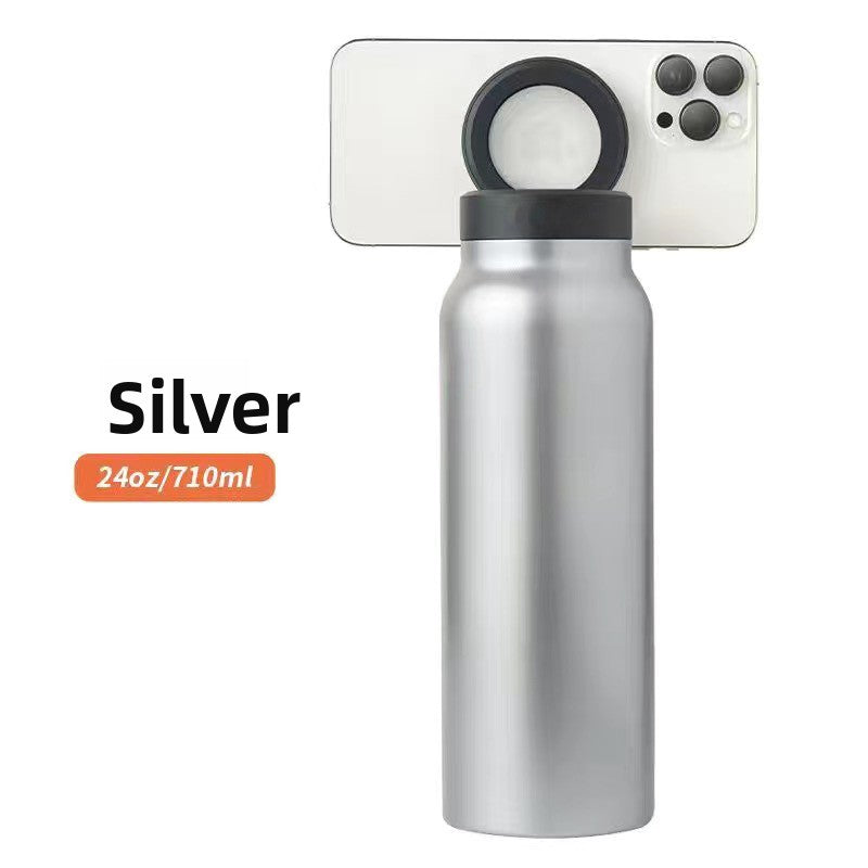 Magnetic Insulated Water Bottle with Phone Holder MouZYuan