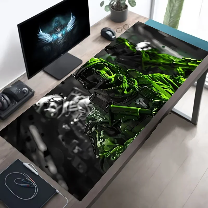Large Mouse Pad Tactical Soldier Design Non-Slip XXL desk pad gaming accessories Stitched Edges for Home and game for fps gamer