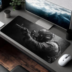 Large Mouse Pad Tactical Soldier Design Non-Slip XXL desk pad gaming accessories Stitched Edges for Home and game for fps gamer amah.sa