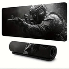 Large Mouse Pad Tactical Soldier Design Non-Slip XXL desk pad gaming accessories Stitched Edges for Home and game for fps gamer