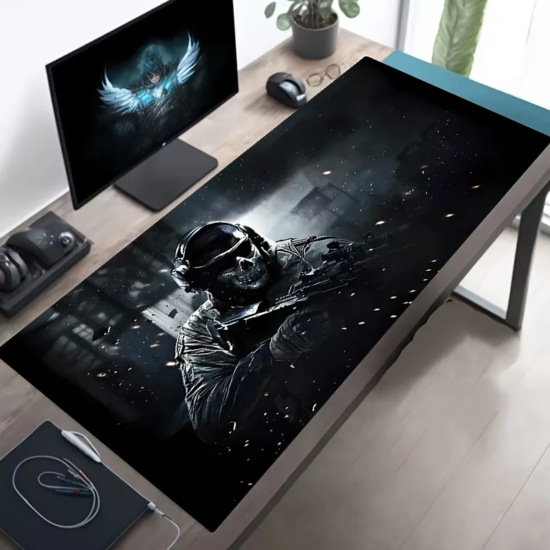 Large Mouse Pad Tactical Soldier Design Non-Slip XXL desk pad gaming accessories Stitched Edges for Home and game for fps gamer amah.sa