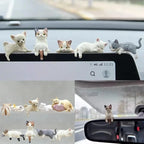 Home DIY Decoration Cute Desktop Gifts Cartoon Simulation Edge Hang Cat Car Center Console Ornaments Decoration Car Accessories