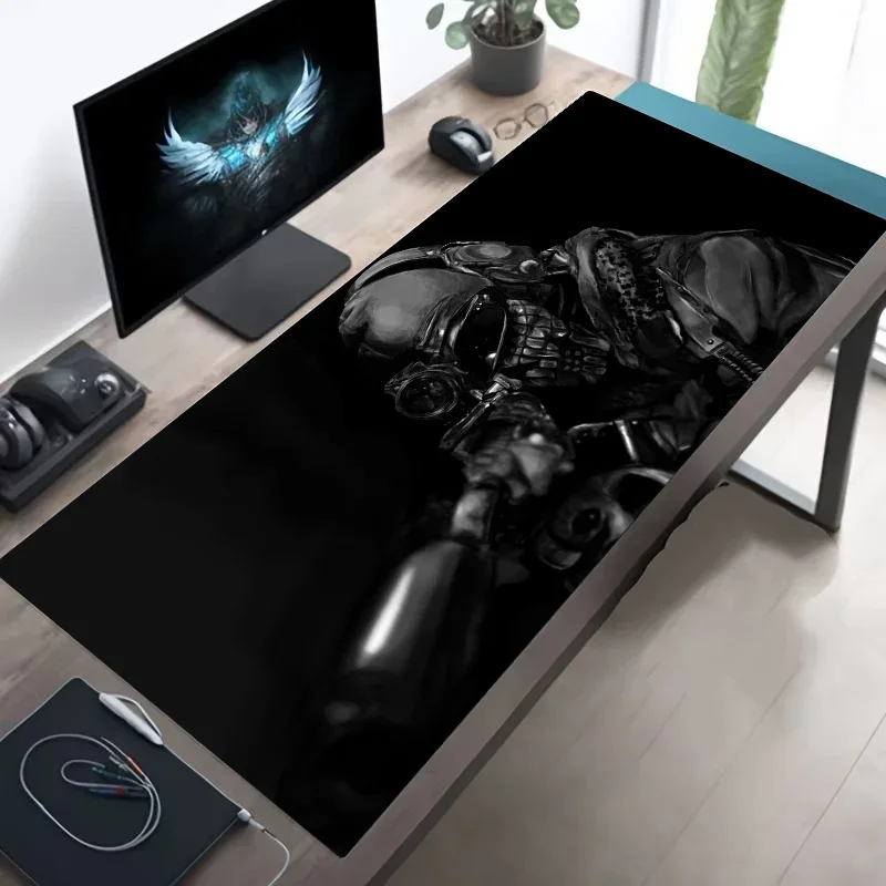 Large Mouse Pad Tactical Soldier Design Non-Slip XXL desk pad gaming accessories Stitched Edges for Home and game for fps gamer amah.sa