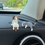 Home DIY Decoration Cute Desktop Gifts Cartoon Simulation Edge Hang Cat Car Center Console Ornaments Decoration Car Accessories
