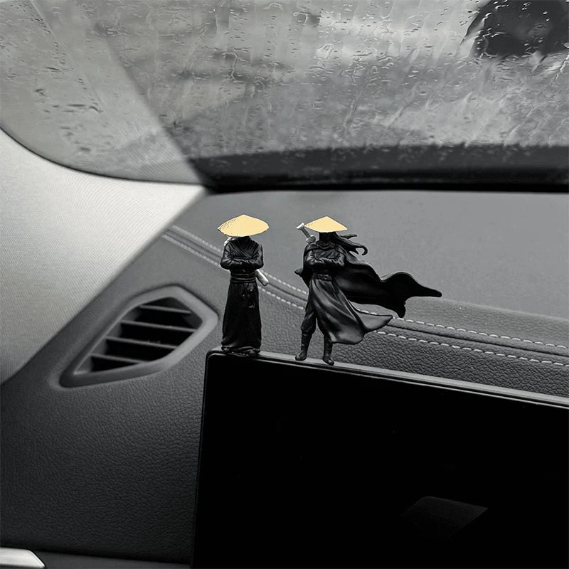 Swordsman Statue Car Dashboard Decoration Chinese Style Retro Swordsman Mininature Figurine Statue Office Home Desk Ornaments