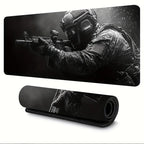 Large Mouse Pad Tactical Soldier Design Non-Slip XXL desk pad gaming accessories Stitched Edges for Home and game for fps gamer amah.sa