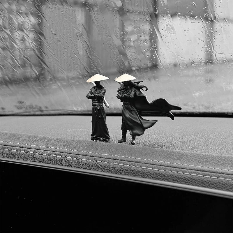 Swordsman Statue Car Dashboard Decoration Chinese Style Retro Swordsman Mininature Figurine Statue Office Home Desk Ornaments