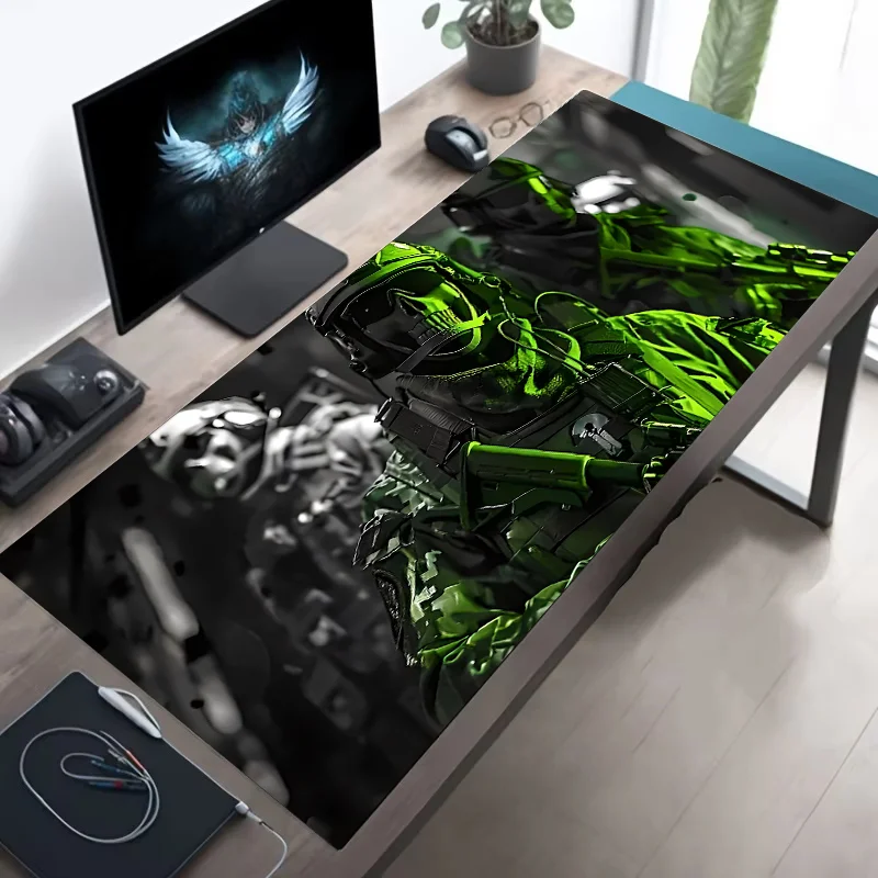 Large Mouse Pad Tactical Soldier Design Non-Slip XXL desk pad gaming accessories Stitched Edges for Home and game for fps gamer amah.sa