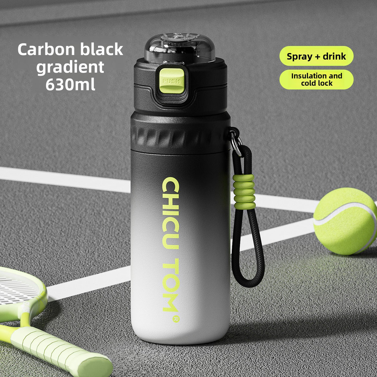 Insulated Spray Water Bottle 630ml for Children Students Sports Straw Cup MouZYuan