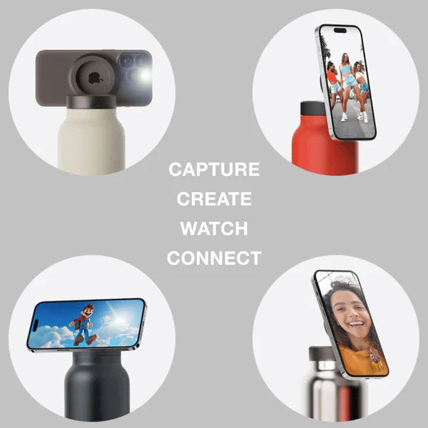 Magnetic Insulated Water Bottle with Phone Holder MouZYuan