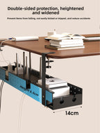 Drill-free under-desk cable organizer amah.sa